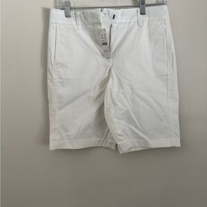 J. Crew White Flat Front Summer Shorts
